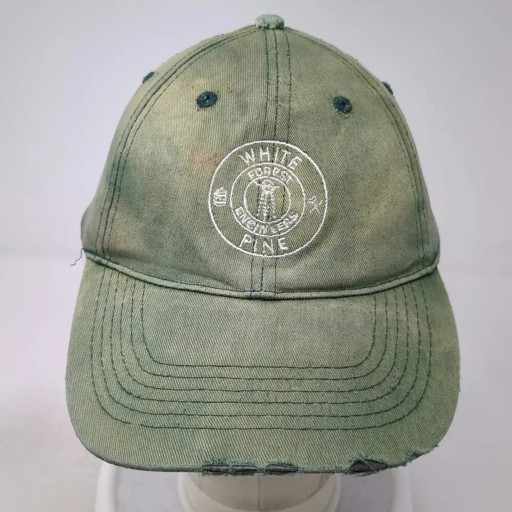 BIG Baseball Cap Green OSFM White Pine Forest Engineers Adjustable Cotton Hat